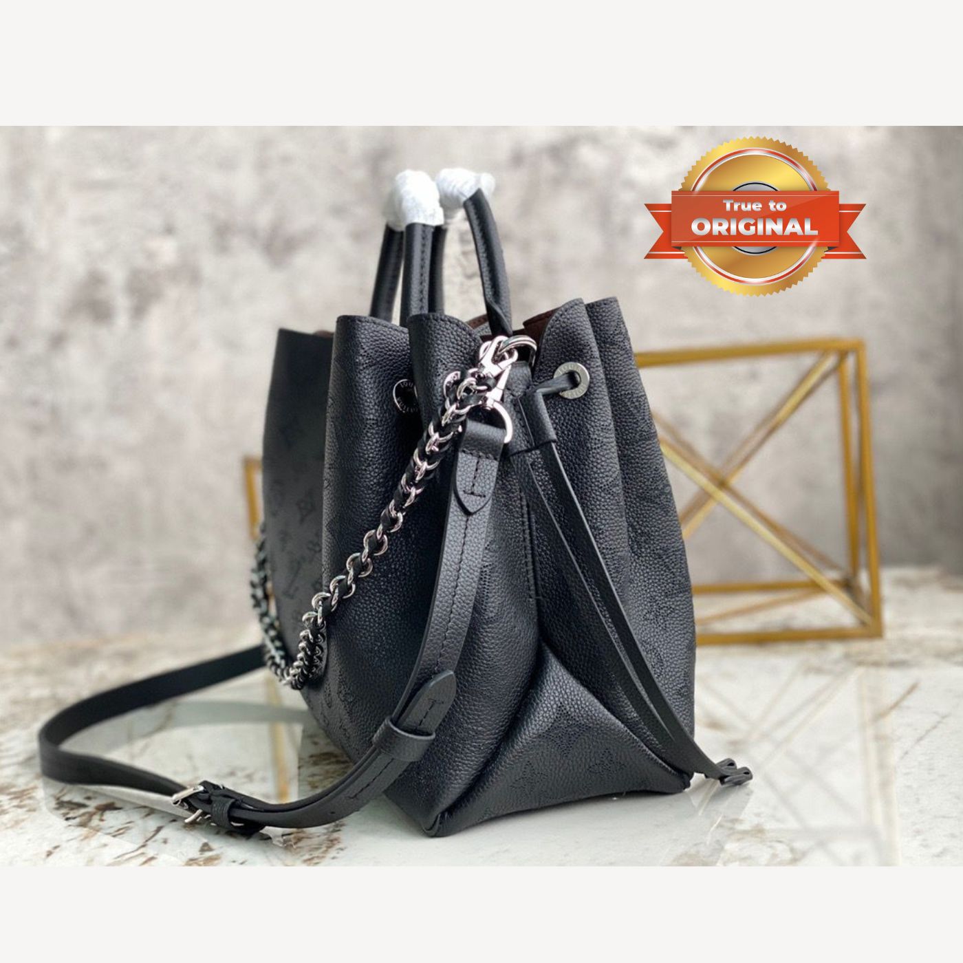 [True-to-ORIGINAL] Louis Vuitton Bella Tote Mahina Black For Women 12.6in/32cm